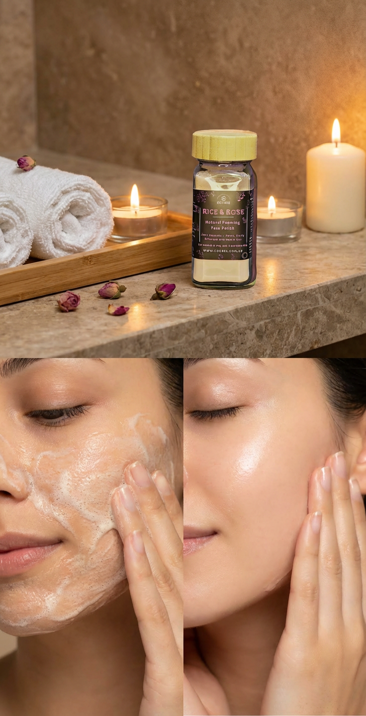 Rice & Rose Natural Foaming Face Polish|COOBEE